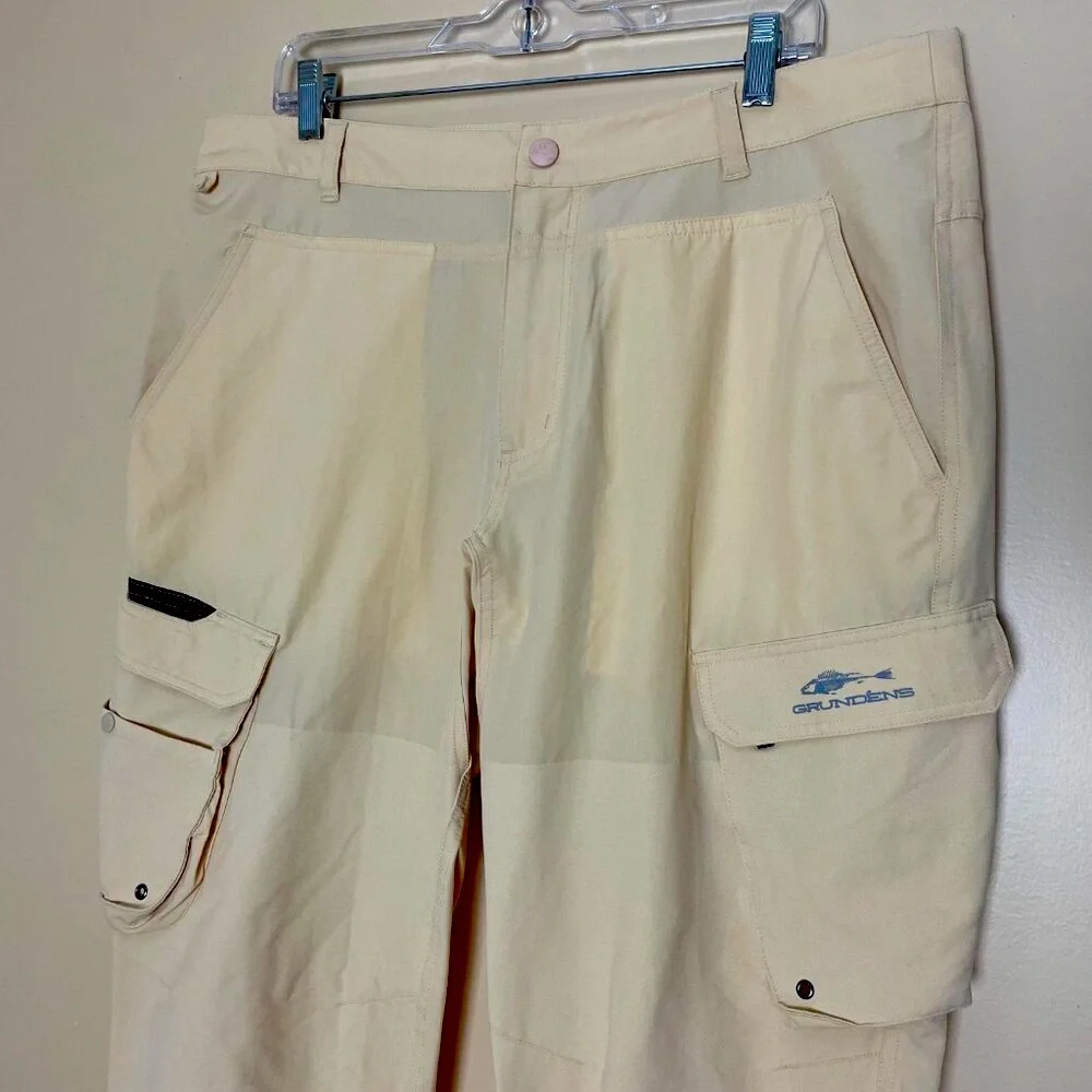 Grundens Butter Yellow Breakwater Cargo Pants Men's 38 Outdoors Fishing Gorpcore
